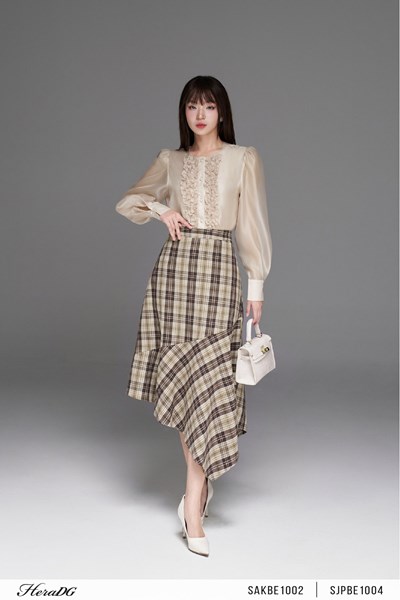 Hiển thị chi tiết cho Chân váy kẻ xoè bất đối xứng Ảnh của Chân váy kẻ xoè bất đối xứng